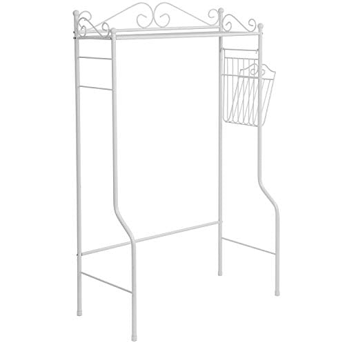 MyGift Over Toilet Storage Shelf with Magazine Basket, White - Image 7