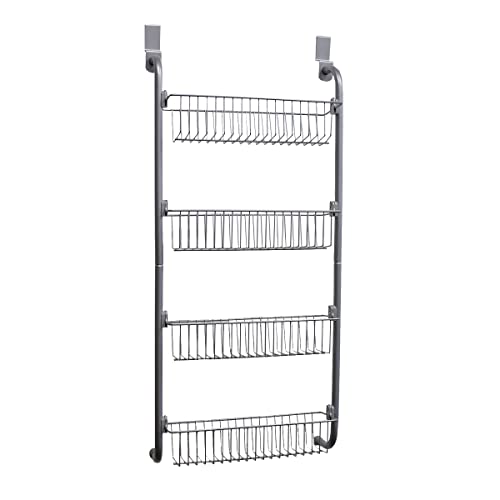 Home Basics Heavy Duty 4 Tier Over the Door Storage Shelf Hanging - Image 2