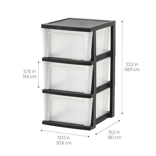 IRIS USA 3-Drawer Slim Narrow Storage Organizer, 2-Pack - Image 4