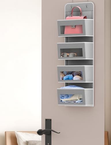 Simple Houseware 4 Clear Window Pocket Over Door Hanging - Image 6