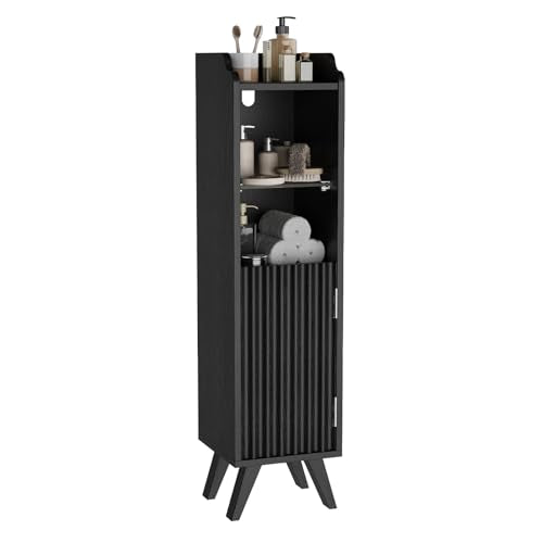 Slim Bathroom Storage Cabinet, 8" W x 8" D x 31.5" H, Black - Image 7