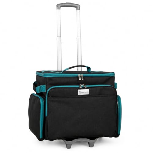 Rolling Sewing Box with Wheels, Black, M - Image 2
