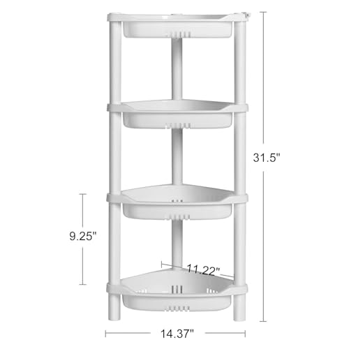 ELYKEN Corner Shower Caddy Standing, 4 Tier Plastic | All Products - Image 3