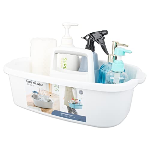 Large Cleaning Supplies Caddy Portable Shower Caddy Basket White - Image 2