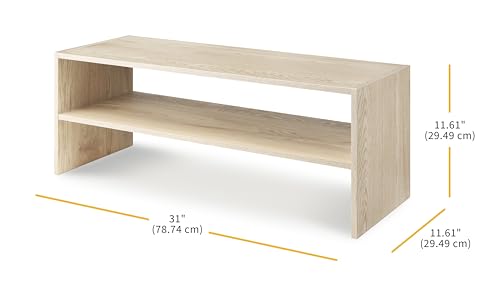 Whitmor Wood Stackable 2-Shelf Shoe Rack, White Oak, 31 inches - Image 3