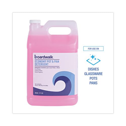 Boardwalk Industrial Strength Pot and Pan Hand Dishwashing Detergent, Herbal Scent, 1 gal Bottle, 4/Carton