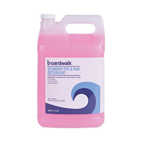 Boardwalk Industrial Strength Pot and Pan Hand Dishwashing Detergent, Herbal Scent, 1 gal Bottle, 4/Carton