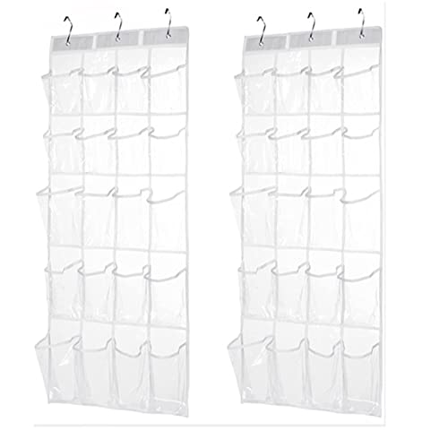 HomeRoots 2 Pack Minimalist Clear Over the Door Organizer with 20 - Image 3