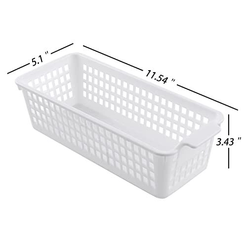 Saedy 4-Pack Slim Storage Basket, Plastic Organized Baskets - Image 3
