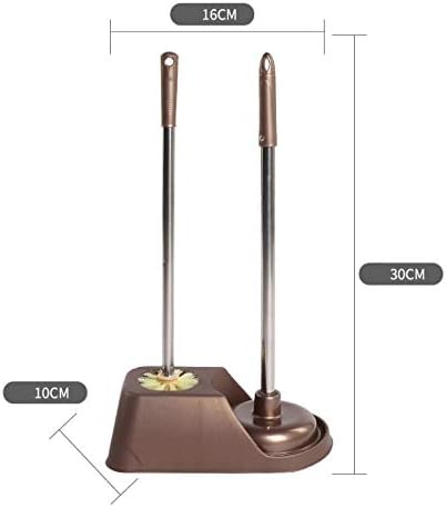 Toilet Brush Plunger Set,Bathroom Accessories Storage Holder/Best Bowl Cleaner Unclog Clogged Bowl Rapidly,Brown