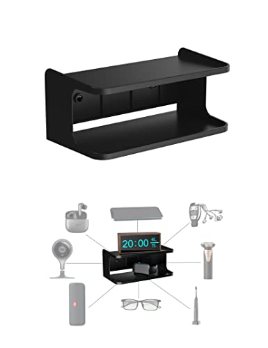 Bedside Wall Shelf Organizer, Small Bedside Shelf, (Black) - Image 2