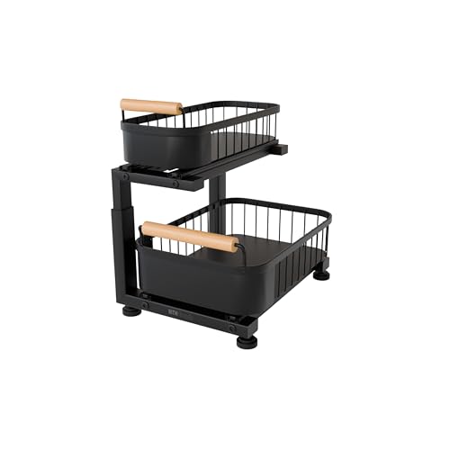 Premium Large Under Sink Organizer, 2-Tier Pull Out, Adjustable - Image 2