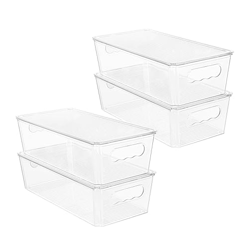 Vtopmart 4pcs Clear Stackable Storage Bins with Lids - Image 2