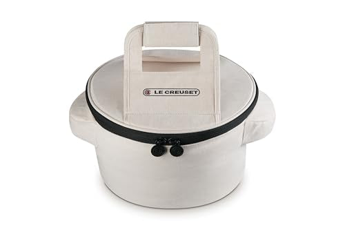 Le Creuset Small Round Tote Bag, Ecru - Image 2