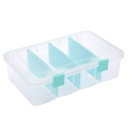 BTSKY Clear Plastic Dividing Storage Box with 4 | Home Organization - Image 2