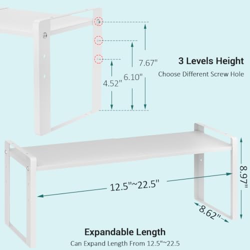 2 Pack Expandable Cabinet Organizer Shelves, 88lbs High Weight - Image 6