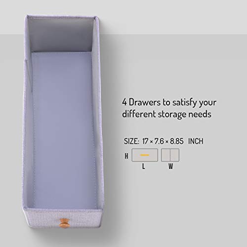 ROMOON Narrow Closet Organizer, 4 Drawer Fabric Storage Bins - Image 7