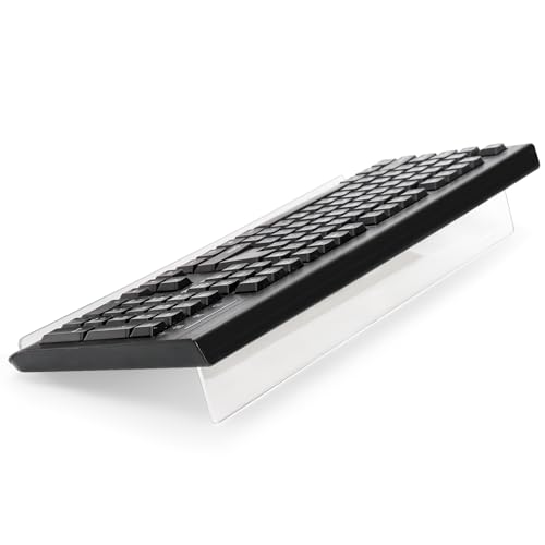 Eorbow 2 Pack Tilted Computer Keyboard Stand, Clear Acrylic - Image 4