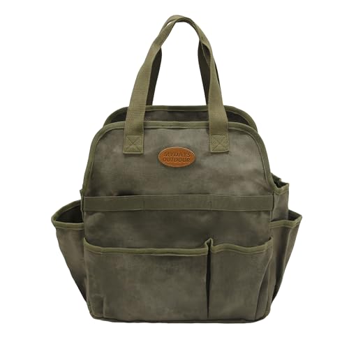 Waxed Canvas Utility Tote Bag, Large Capacity Multi-Pocket - Image 2
