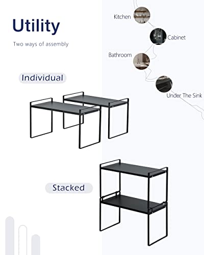 Nxconsu Stackable Cabinet Shelf Organizer 2 Pack, Standard Tall - Image 6