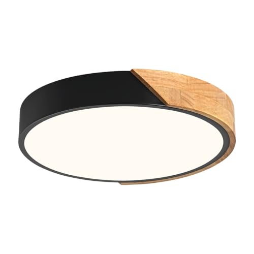 Modern LED Ceiling Light, Minimalist Wood Flush Mount Ceiling - Image 2