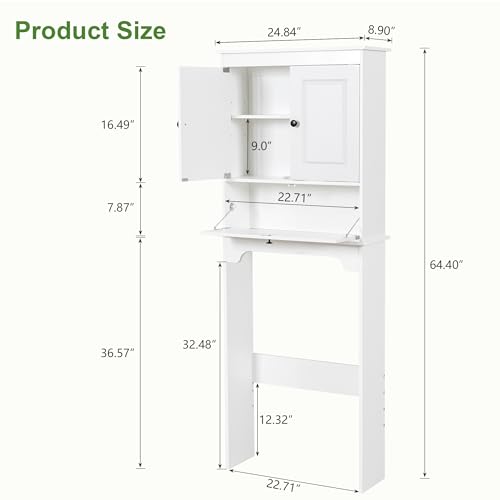 Over The Toilet Storage Cabinet, White - Image 3