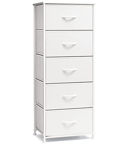 Tall Dresser Vertical Fabric Storage Tower Organizer, 5 Drawers - Image 2