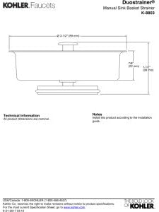 KOHLER Duostrainer Sink Strainer Basket