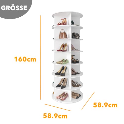 SpaceAid 7 Tier Rotating Shoe Rack Tower, Spinning Shoe - Image 4