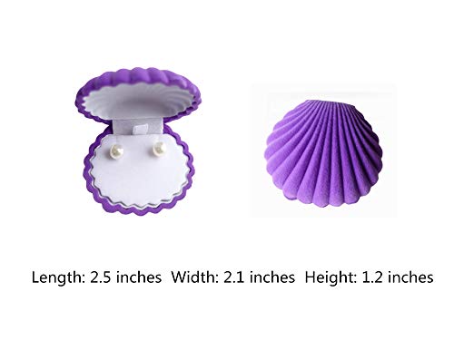 Pack of 6 Velvet Earring Gift Box Shell Jewelry Storage - Image 3