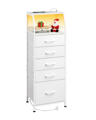 WLIVE Night Stand with Charging Station, White LED 5 | All Products - Image 2