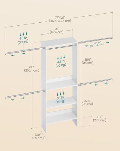 SONGMICS Closet System, Customizable Walk-In Closet - Image 3