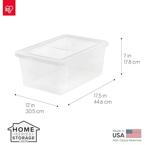 IRIS USA 12-Pack 19 Qt Storage Bins with Lids, Clear, Stackable - Image 4