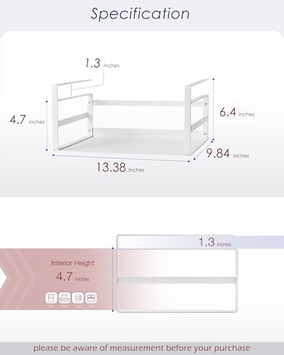 Under Shelf Basket 2 Pack, Cabinet Storage Organizer, 13.4" White - Image 4