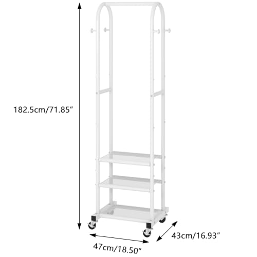 Portable Clothes Rack with Wheels, Space Saving Metal Clothing - Image 4