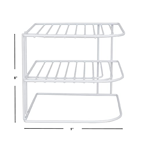 Home Basics 3-Tier Kitchen Corner Counter Shelf and Cabinet - Image 4