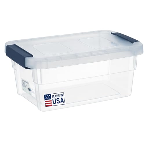 Tribello Clear Plastic Storage Bins with Lids Stackable Storage - Image 2