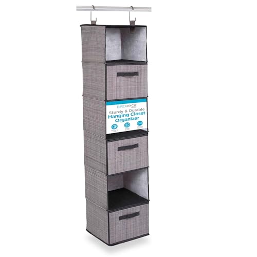 Internet's Best Hanging Closet Organizer with Drawers | 6 Shelf | - Image 2