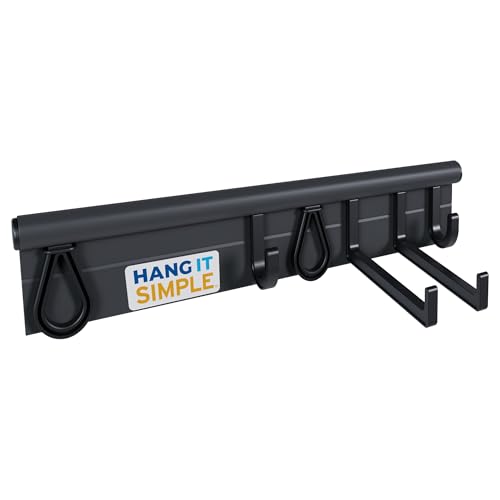 18-Inch Wall-Mounted Storage System with Adjustable Hooks - Image 2