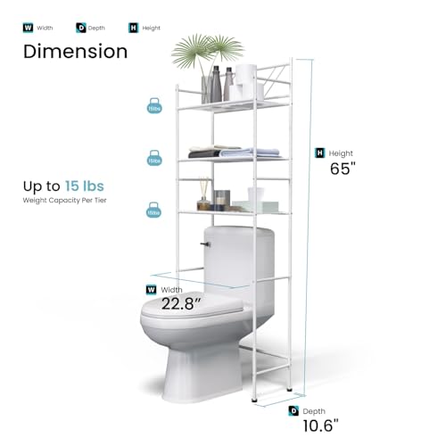 Home Zone Living Over-the-Toilet Bathroom Storage Cabinet - Image 4