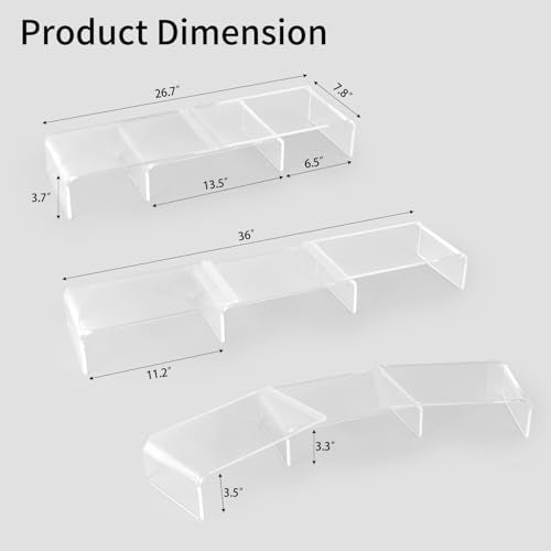 LEKETREE Acrylic Monitor Stand, Clear Monitor Stand for Desk - Image 8