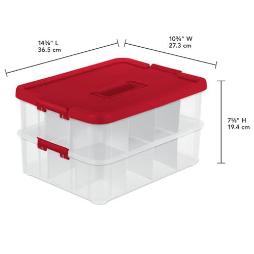 Sterilite Stack & Carry Christmas Ornament Storage Box - Image 4