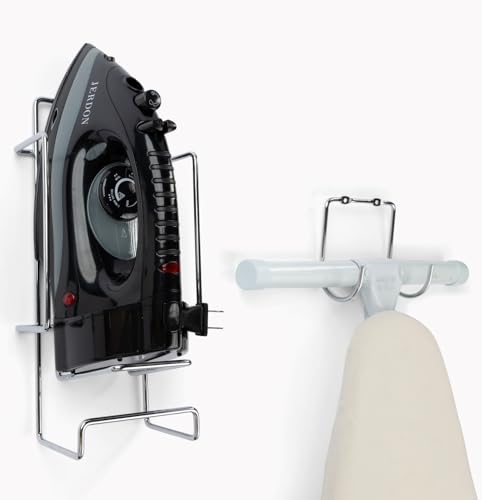 JERDON Iron Caddy & Board Holder - Stainless Steel with Hook - Image 3