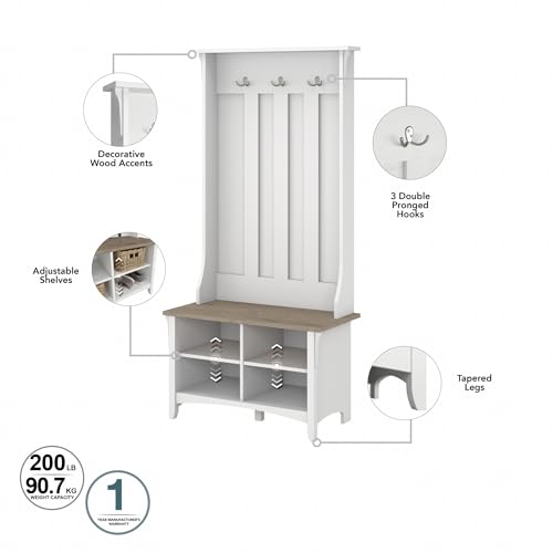 Bush Home Salinas Hall Tree with Shoe Storage Bench - Image 6