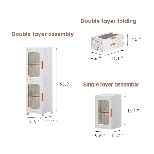 CXCJAI Narrow Cabinet With Doors and Shelves - Tall Skinny - Image 4