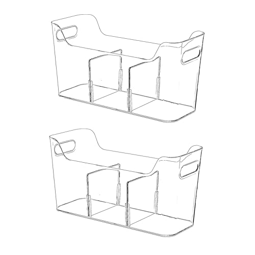 Tall Narrow Clear Bins with Dividers, Plastic Containers - Image 2