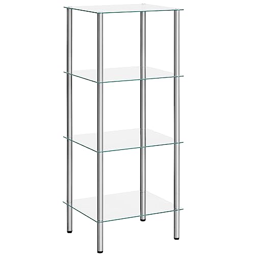 HOOBRO Glass Shelf, 4 Tier Bathroom Standing Shelf Unit - Image 2
