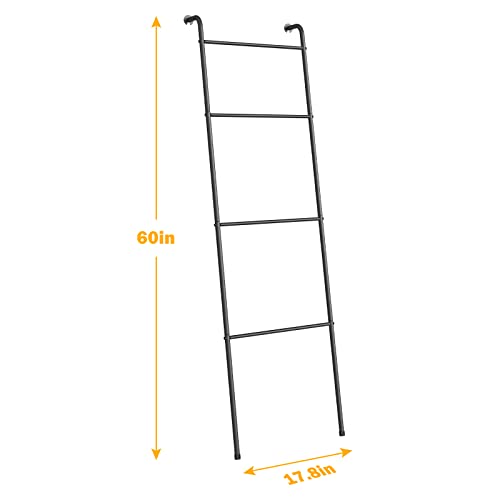 ABQ Black Blanket Ladder Towel Rack for Pool - Image 3