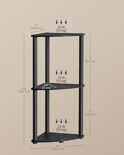 SONGMICS HOME 3-Tier Corner Shelf, Toolless Assembly - Image 4