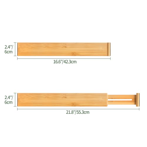 VaeFae 6-Pack Adjustable Bamboo Drawer Dividers - Image 5